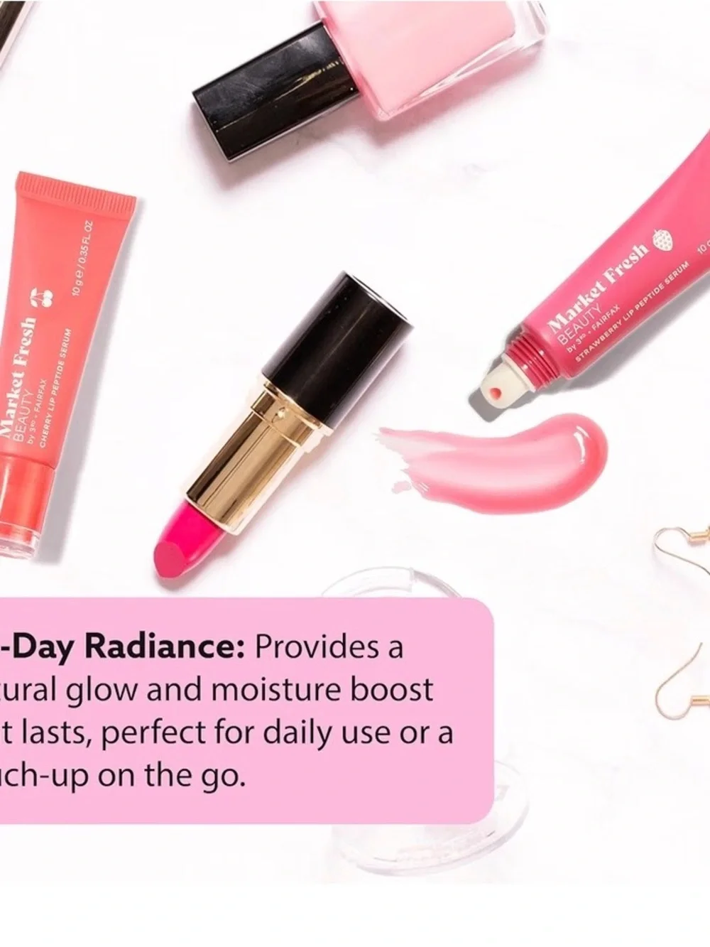 Peptide Glow Lip Serum Set by Market Fresh Beauty NIB